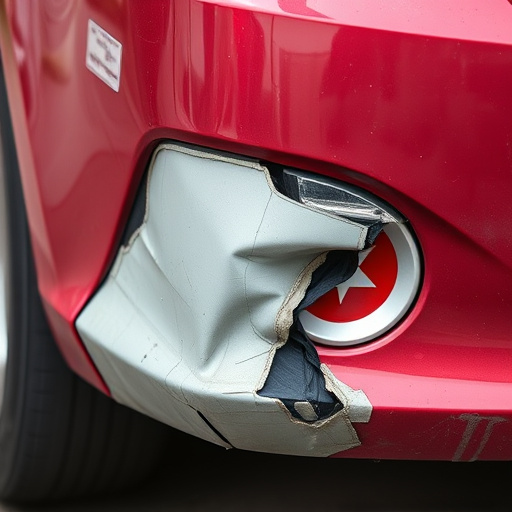 damaged car bumper