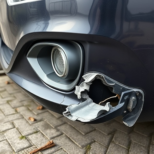 damaged car bumper