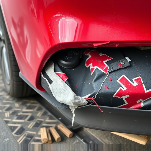 damaged car bumper