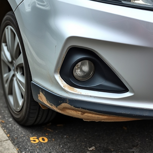 damaged car bumper