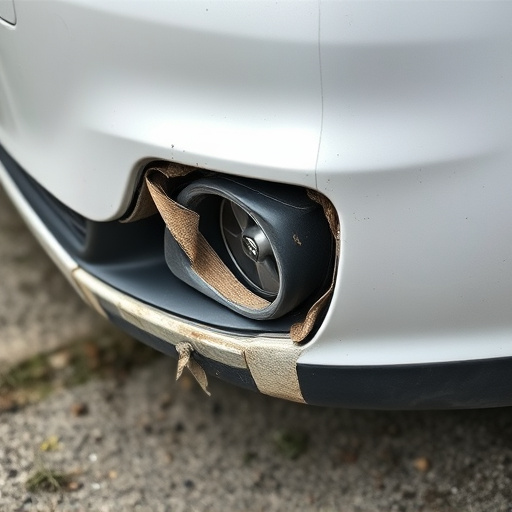 damaged car bumper