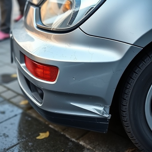 damaged car bumper