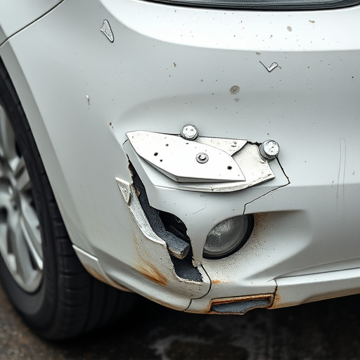 damaged car bumper
