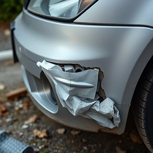 damaged car bumper