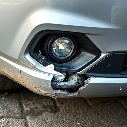 damaged car bumper