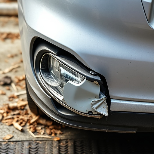 damaged car bumper