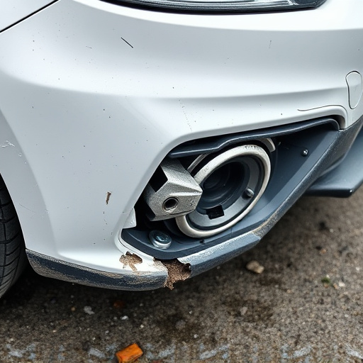 damaged car bumper