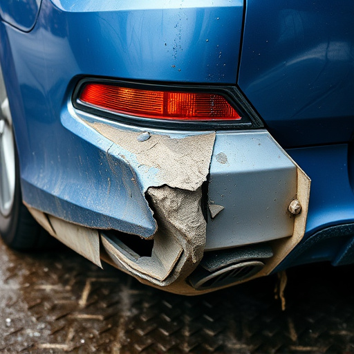 damaged car bumper