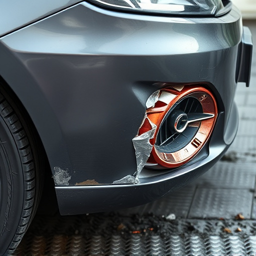 damaged car bumper