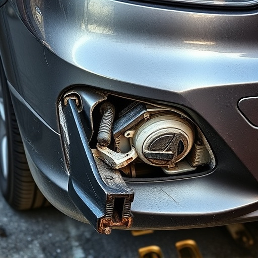 damaged car bumper