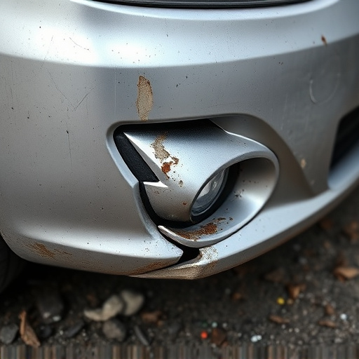 damaged car bumper