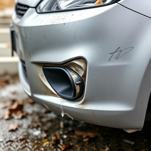 damaged car bumper