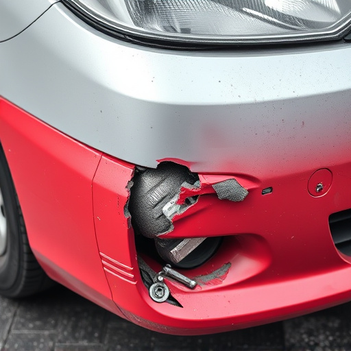damaged car bumper