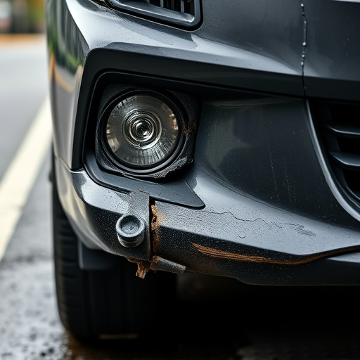 damaged car bumper