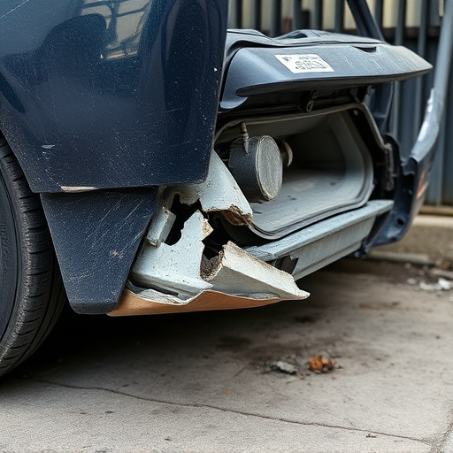 damaged car bumper