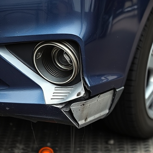 damaged car bumper