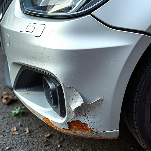 damaged car bumper