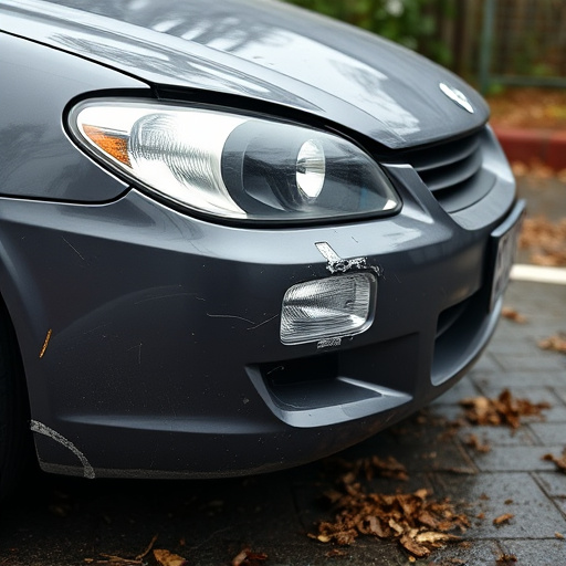 damaged car bumper