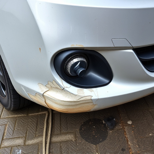 damaged car bumper