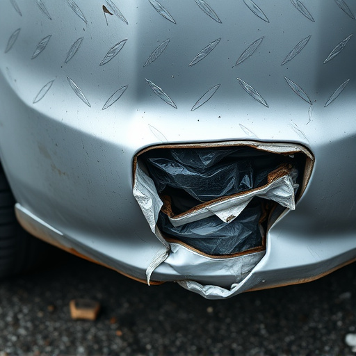 damaged car bumper