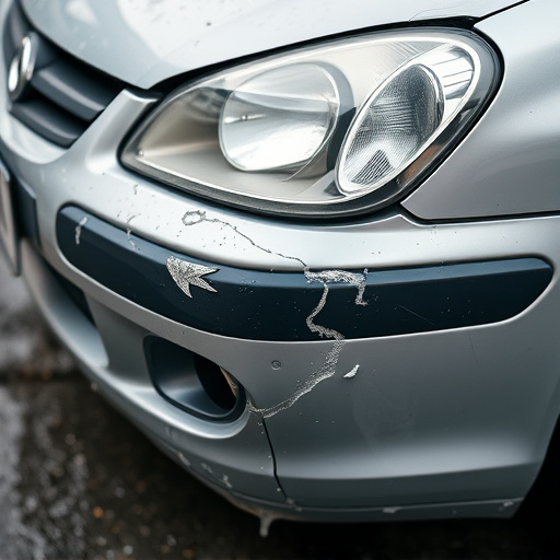 damaged car bumper