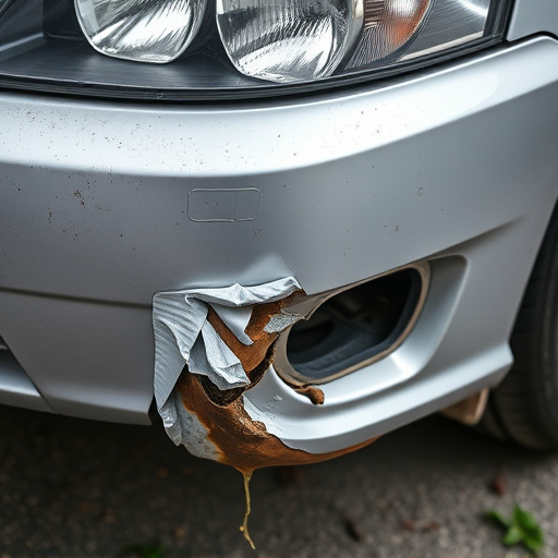 damaged car bumper