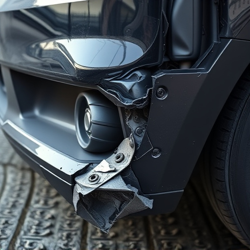 damaged car bumper