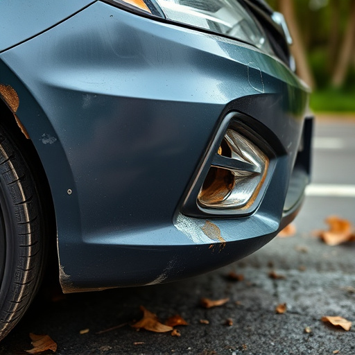 damaged car bumper