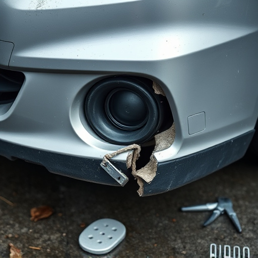 damaged car bumper