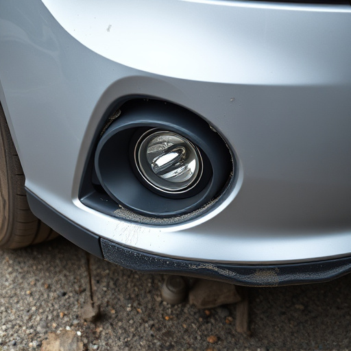 damaged car bumper