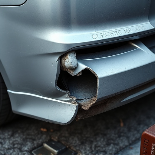 damaged car bumper