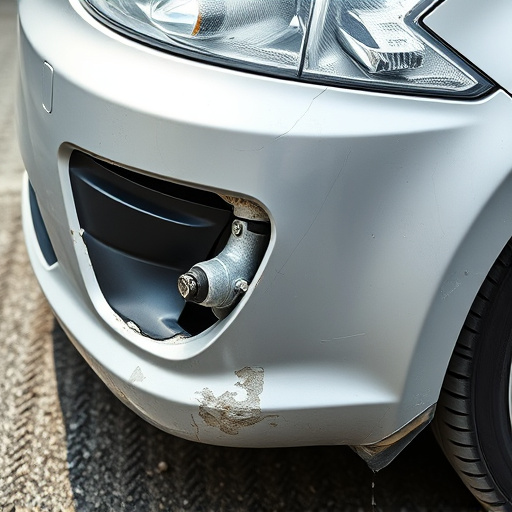 damaged car bumper