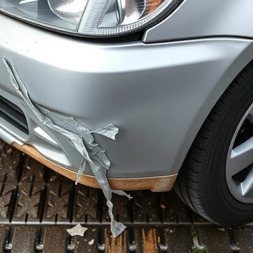 damaged car bumper