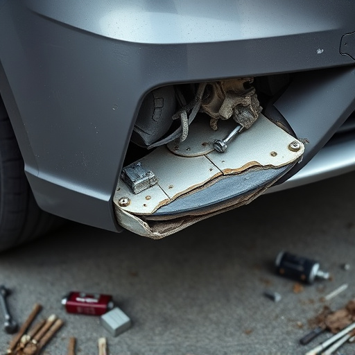 damaged car bumper