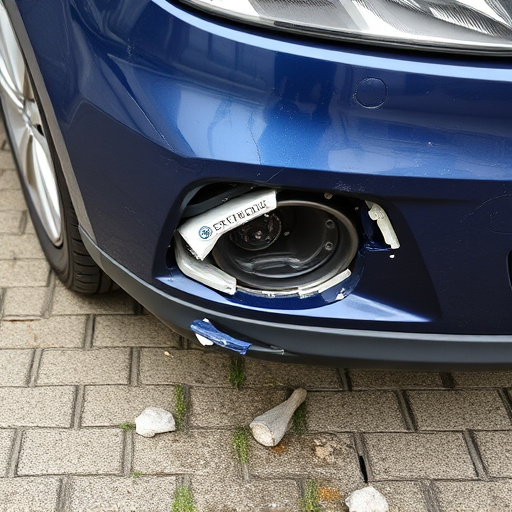 damaged car bumper
