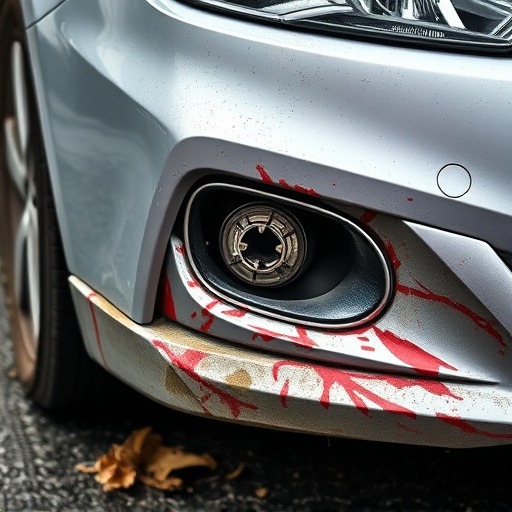 damaged car bumper