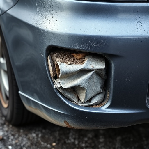 damaged car bumper