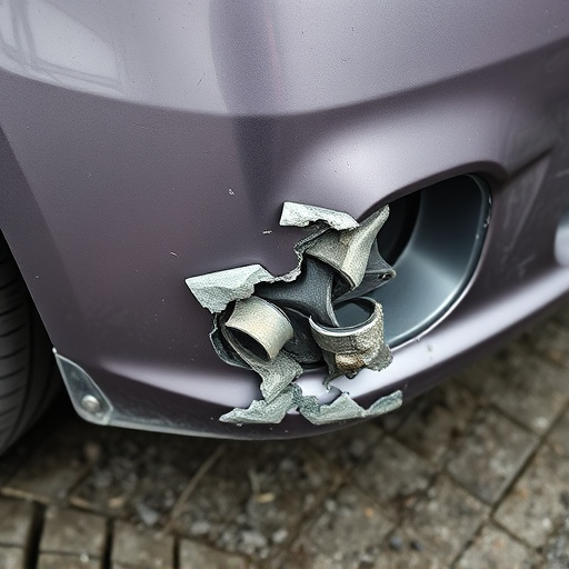 damaged car bumper