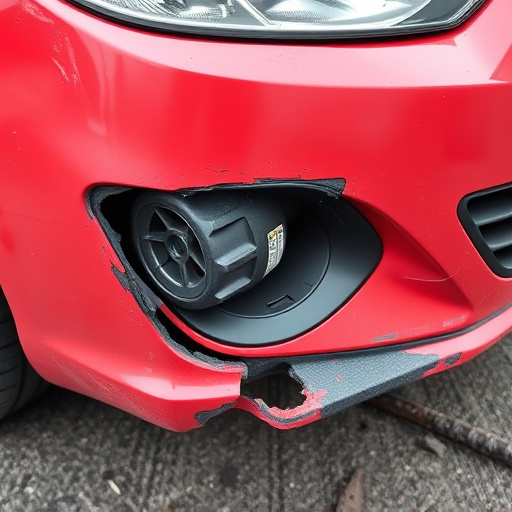 damaged car bumper