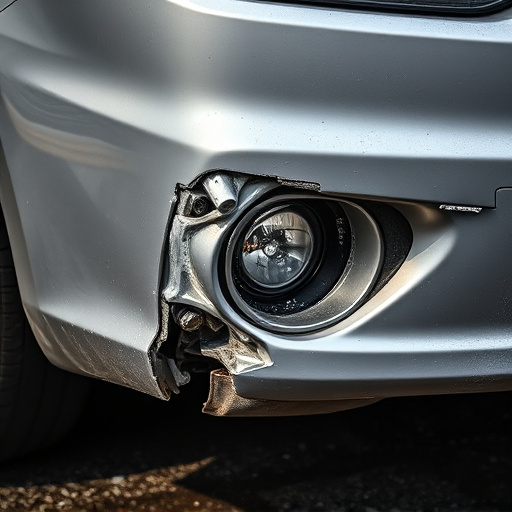 damaged car bumper