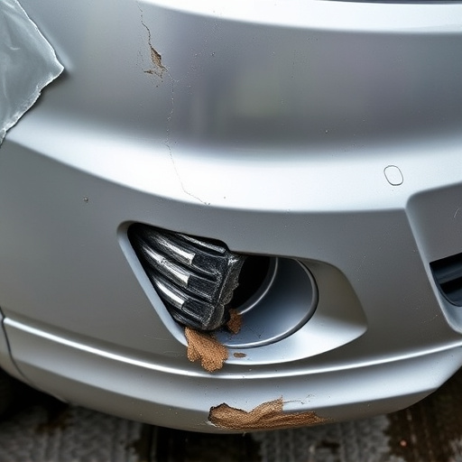 damaged car bumper