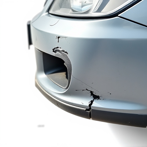 damaged car bumper