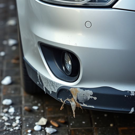 damaged car bumper