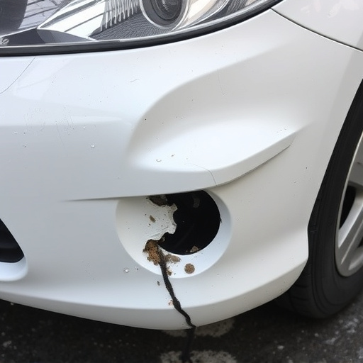 damaged car bumper