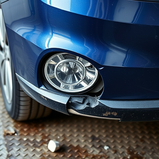 damaged car bumper