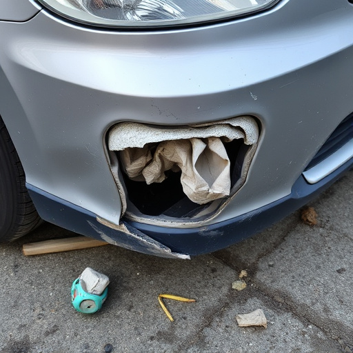 damaged car bumper