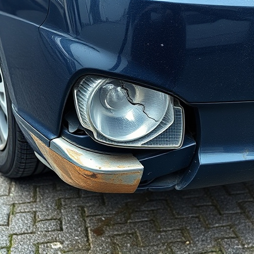 damaged car bumper