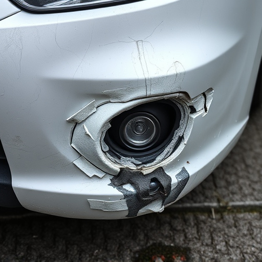 damaged car bumper
