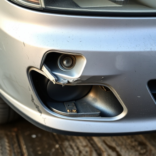 damaged car bumper