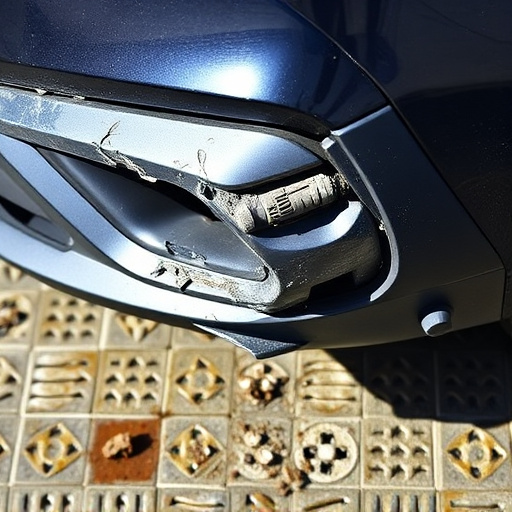 damaged car bumper